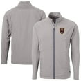thumbnail image 1 of Men's-Cutter & Buck  Gray Real Salt Lake Adapt Eco Knit Hybrid Recycled Raglan Full-Zip Jacket, 1 of 3