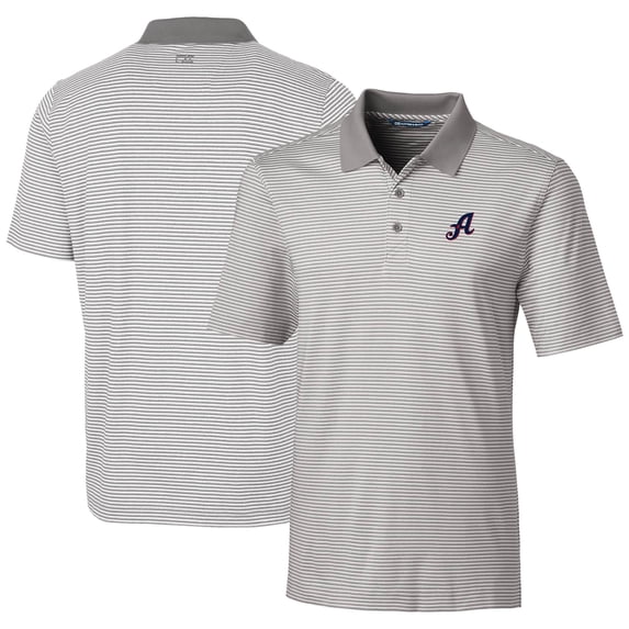 Men's Cutter & Buck Gray Reno Aces Forge Tonal Stripe Stretch Polo