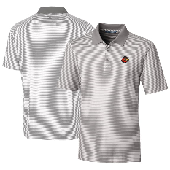 Men's Cutter & Buck Gray Rochester Red Wings Big & Tall Forge Tonal Stripe Stretch Polo