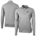 thumbnail image 1 of Men's Cutter & Buck Gray Rocket City Trash Pandas Virtue Eco Pique Recycled Quarter-Zip Pullover Top, 1 of 3