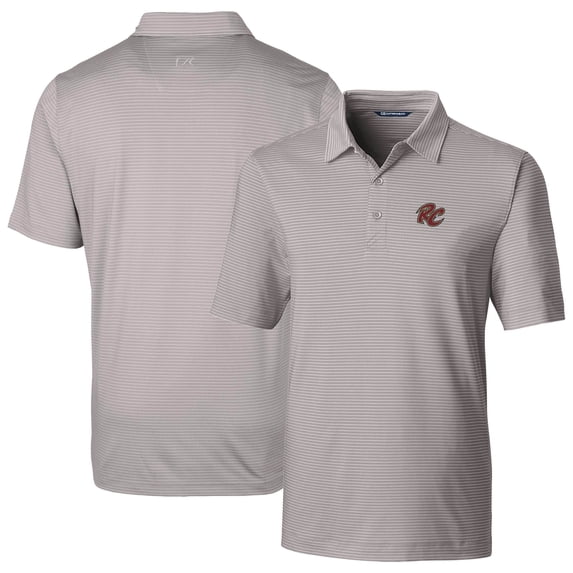 Men's Cutter & Buck Gray Sacramento River Cats Forge Pencil Stripe Stretch DryTec Polo