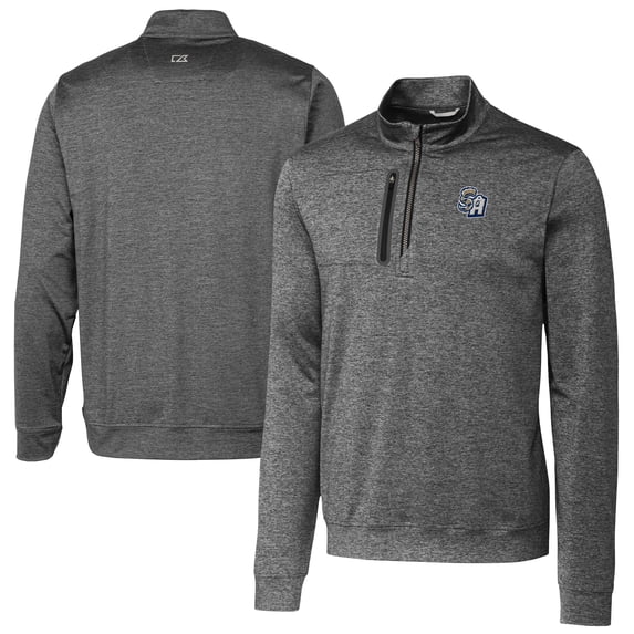 Men's Cutter & Buck Gray San Antonio Missions Big & Tall Stealth Heathered Quarter-Zip Pullover Top