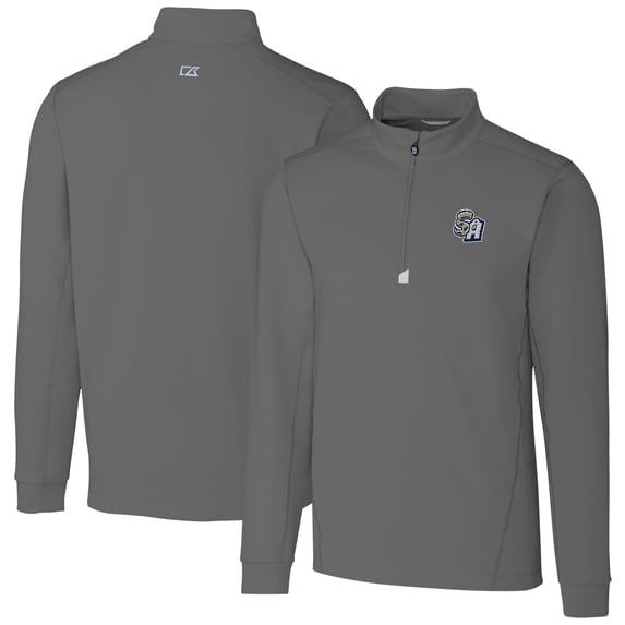 Men's Cutter & Buck Gray San Antonio Missions Traverse Stretch Quarter-Zip Pullover Top
