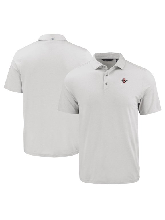 Men's Cutter & Buck Gray San Diego State Aztecs Coastline Epic Comfort Eco Recycled Polo