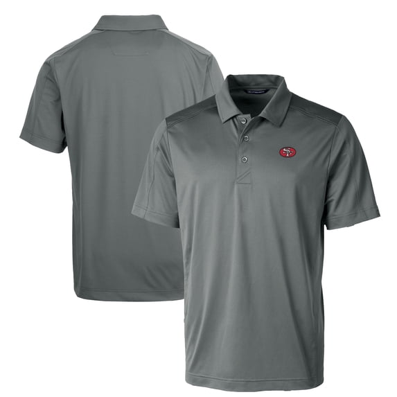 Men's Cutter & Buck Gray San Francisco 49ers Big & Tall Prospect Eco Textured Stretch Recycled Polo