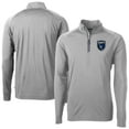 thumbnail image 1 of Men's-Cutter & Buck  Gray San Jose Earthquakes Adapt Eco Knit Stretch Recycled Raglan Quarter-Zip Top, 1 of 3