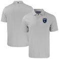 thumbnail image 1 of Men's-Cutter & Buck  Gray San Jose Earthquakes Forge Eco Double Stripe Stretch Recycled Tri-Blend Polo, 1 of 3