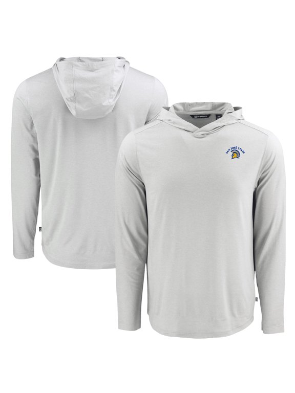 Men's Cutter & Buck Gray San Jose State Spartans Coastline Epic Comfort Eco Recycled Long Sleeve Hoodie T-Shirt