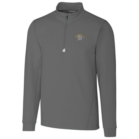 Men's Cutter & Buck Gray San Jose State Spartans Collegiate Big & Tall Traverse Half-Zip Jacket