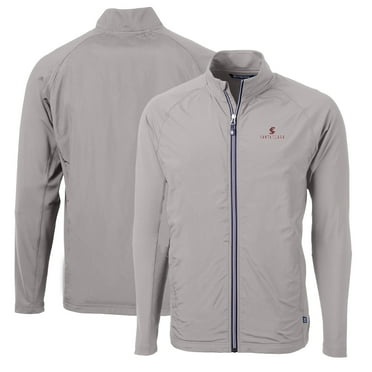 Men's Cutter & Buck Gray Santa Clara Broncos Big & Tall Adapt Eco Knit Hybrid Recycled Full-Zip Jacket