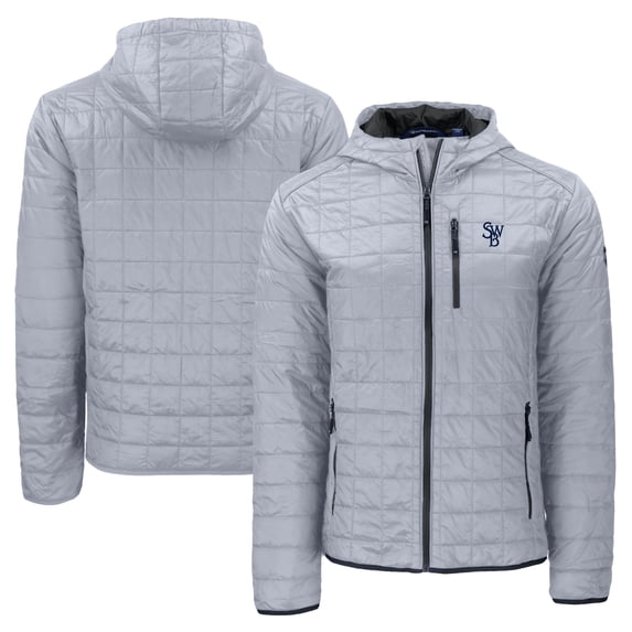 Men's Cutter & Buck Gray Scranton Wilkes-Barre RailRiders Rainier PrimaLoft Eco Full-Zip Hooded Jacket