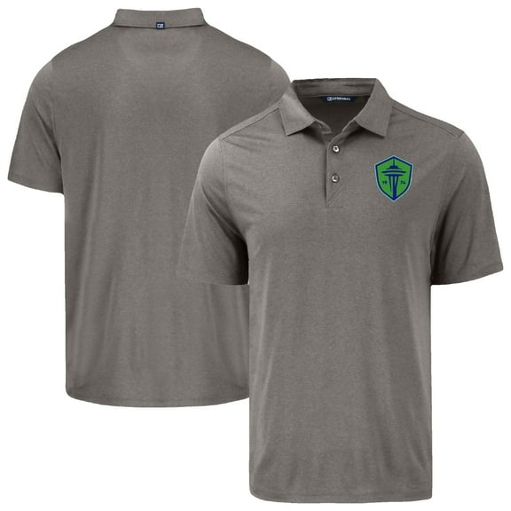Men's-Cutter & Buck Gray Seattle Sounders FC Coastline Epic Comfort Eco Recycled Polo