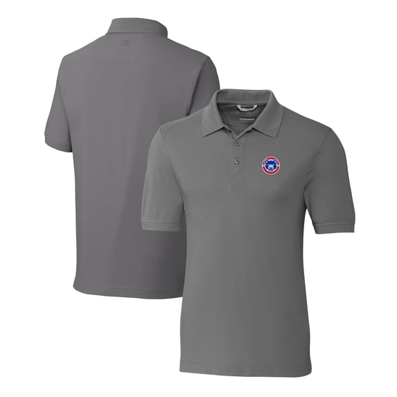 Men's Cutter & Buck Gray South Bend Cubs DryTec Advantage Tri-Blend Pique Polo
