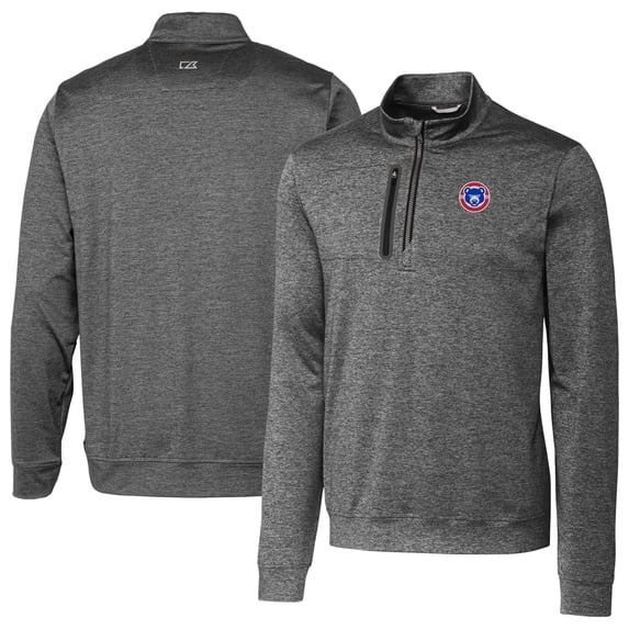 Men's Cutter & Buck Gray South Bend Cubs Stealth Heathered Quarter-Zip Top