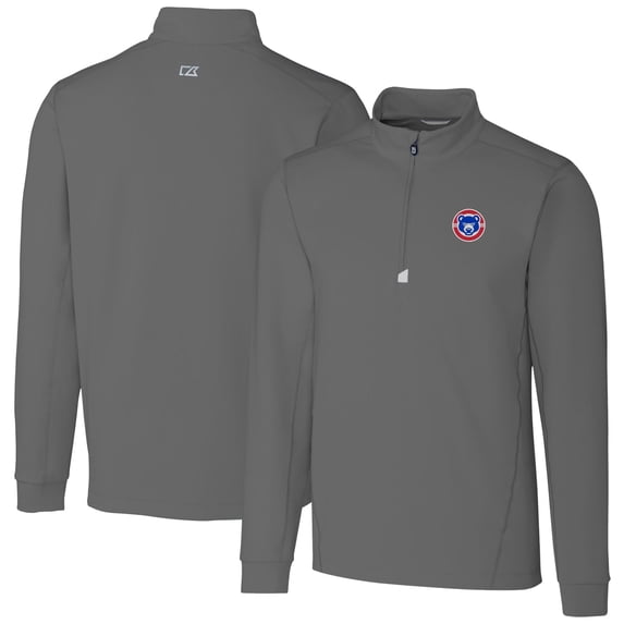 Men's Cutter & Buck Gray South Bend Cubs Traverse Stretch Quarter-Zip Pullover Top