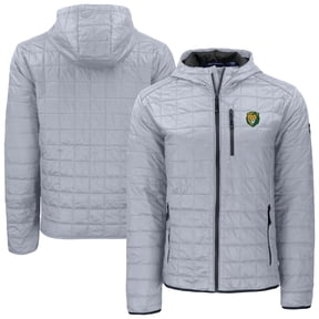 Men's-Cutter & Buck  Gray Southeastern Louisiana Lions Rainier Eco PrimaLoft Hooded Full-Zip Jacket