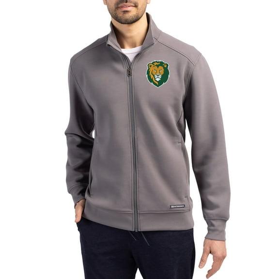 Men's-Cutter & Buck Gray Southeastern Louisiana Lions Roam Eco Recycled Full-Zip Jacket