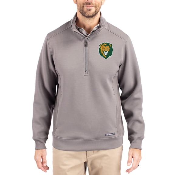Men's-Cutter & Buck Gray Southeastern Louisiana Lions Roam Eco Recycled Quarter-Zip Pullover