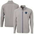 thumbnail image 1 of Men's-Cutter & Buck  Gray Sporting Kansas City Adapt Eco Knit Hybrid Recycled Raglan Full-Zip Jacket, 1 of 3
