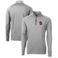 thumbnail image 1 of Men's Cutter & Buck  Gray St. Louis Cardinals Adapt Eco Knit Stretch Recycled Quarter-Zip Pullover Top, 1 of 3