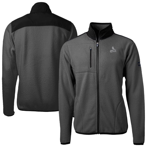 Men's Cutter & Buck Gray St. Louis Cardinals Cascade Eco Fleece Full-Zip Sweatshirt