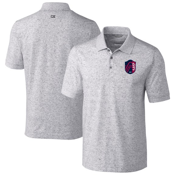 Men's-Cutter & Buck Gray St. Louis City SC Advantage Tri-Blend Space Dye Polo