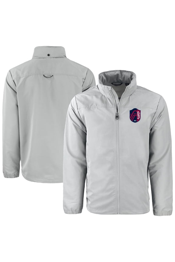 Men's-Cutter & Buck  Gray St. Louis City SC Charter Eco Recycled Full-Zip Jacket