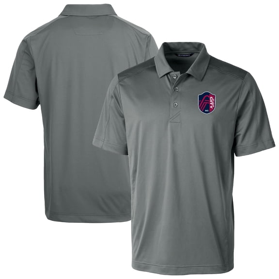 Men's-Cutter & Buck  Gray St. Louis City SC Prospect Eco Textured Stretch Recycled Polo