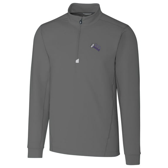 Men's Cutter & Buck Gray Stephen F Austin Lumberjacks Big & Tall College Vault Traverse Quarter-Zip Pullover Jacket