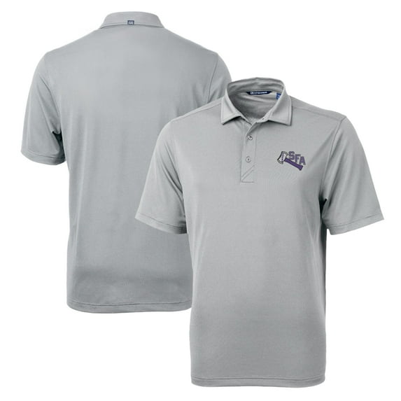 Men's Cutter & Buck Gray Stephen F Austin Lumberjacks Team Big & Tall Virtue Eco Pique Recycled Polo