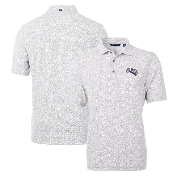 Men's Cutter & Buck Gray Stephen F Austin Lumberjacks Virtue Eco Pique Botanical Recycled Polo