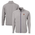 thumbnail image 1 of Men's Cutter & Buck Gray Syracuse Orange Big & Tall Adapt Eco Knit Hybrid Recycled Raglan Full-Zip Jacket, 1 of 3