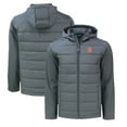 thumbnail image 1 of Men's Cutter & Buck  Gray Syracuse Orange Big & Tall Evoke Hybrid Eco Softshell Recycled Full-Zip Hoodie, 1 of 3