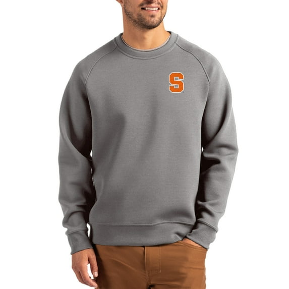Men's Cutter & Buck Gray Syracuse Orange Roam Recycled Pullover