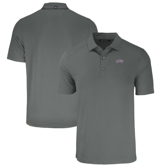 Men's Cutter & Buck Gray TCU Horned Frogs Big & Tall Forge Eco Stretch Recycled Polo