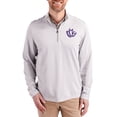 thumbnail image 1 of Men's-Cutter & Buck  Gray TCU Horned Frogs Virtue Micro Stripe DryTec Quarter-Zip Pullover, 1 of 2