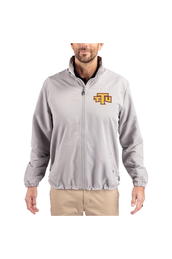 Men's Cutter & Buck Gray Tennessee Tech Golden Eagles Charter Eco Recycled Full-Zip Jacket