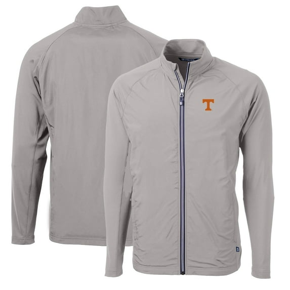 Men's Cutter & Buck Gray Tennessee Volunteers Big & Tall Adapt Eco Knit Hybrid Recycled Full-Zip Jacket