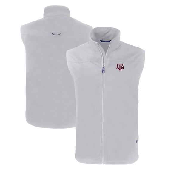 Men's Cutter & Buck Gray Texas A&M Aggies Big & Tall Charter Eco Full-Zip Vest