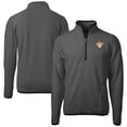 thumbnail image 1 of Men's Cutter & Buck  Gray Texas Longhorns Vault Cascade Eco Sherpa Fleece Quarter-Zip Pullover Jacket, 1 of 3