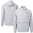 thumbnail image 1 of Men's Cutter & Buck  Gray Texas Longhorns Vault Charter Eco Recycled Half-Zip Anorak Jacket, 1 of 3