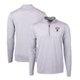 thumbnail image 1 of Men's Cutter & Buck Gray Texas Rangers City Connect Big & Tall Virtue Eco Pique Micro Stripe Recycled Quarter-Zip, 1 of 3
