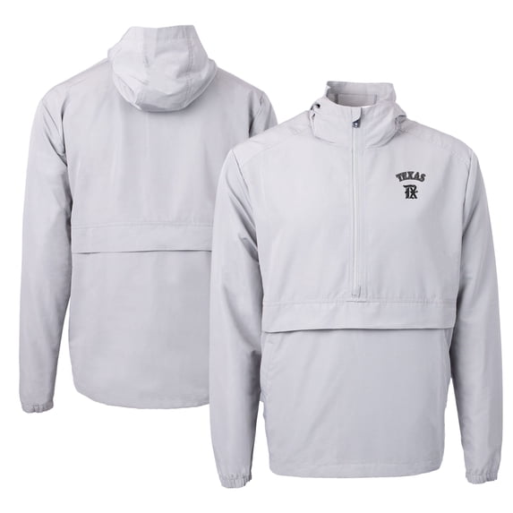 Men's Cutter & Buck Gray Texas Rangers City Connect Charter Eco Recycled Half-Zip Anorak Jacket