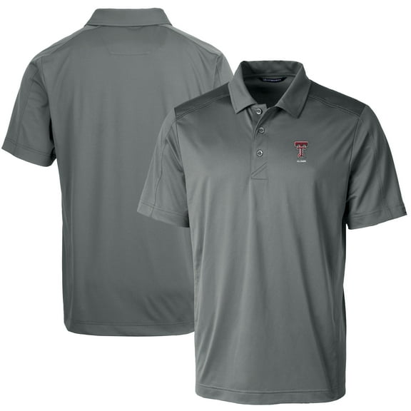 Men's Cutter & Buck  Gray Texas Tech Red Raiders Alumni Logo Prospect Textured Stretch Polo