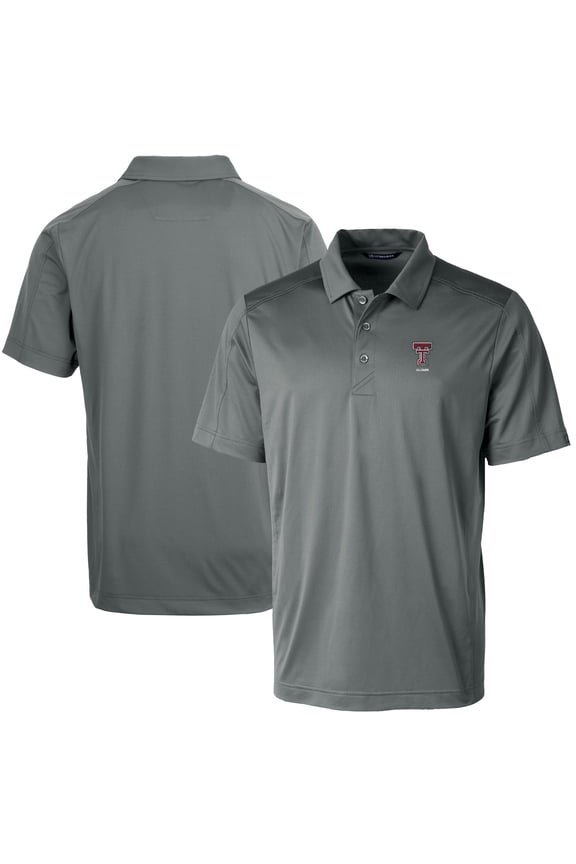 Men's Cutter & Buck Gray Texas Tech Red Raiders Alumni Logo Prospect Textured Stretch Polo