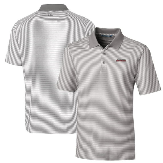 Men's Cutter & Buck Gray Texas Tech Red Raiders Big & Tall Forge Tonal Stripe Stretch Polo