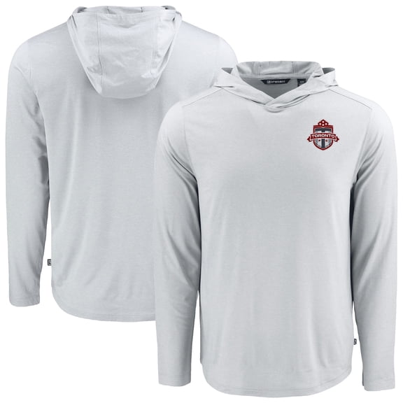 Men's-Cutter & Buck  Gray Toronto FC Coastline Epic Comfort Eco Long Sleeve Recycled Hooded Shirt
