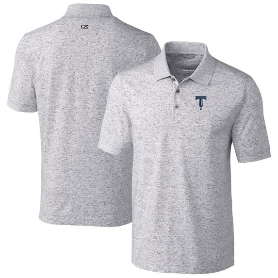 Men's Cutter & Buck Gray Tulsa Drillers Big & Tall DryTec Advantage Tri-Blend Space Dye Polo