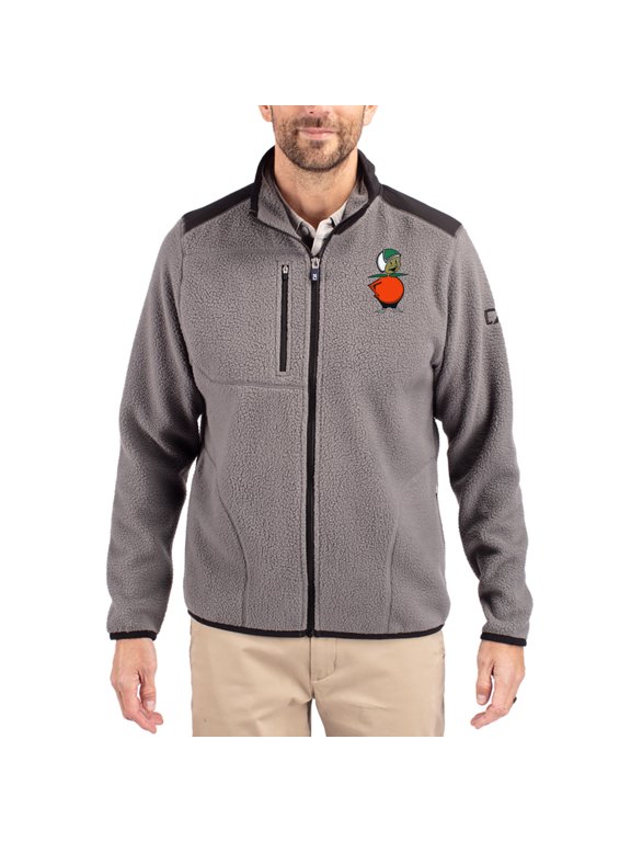 Men's Cutter & Buck Gray UCF Knights Cascade Eco Fleece Full-Zip Jacket