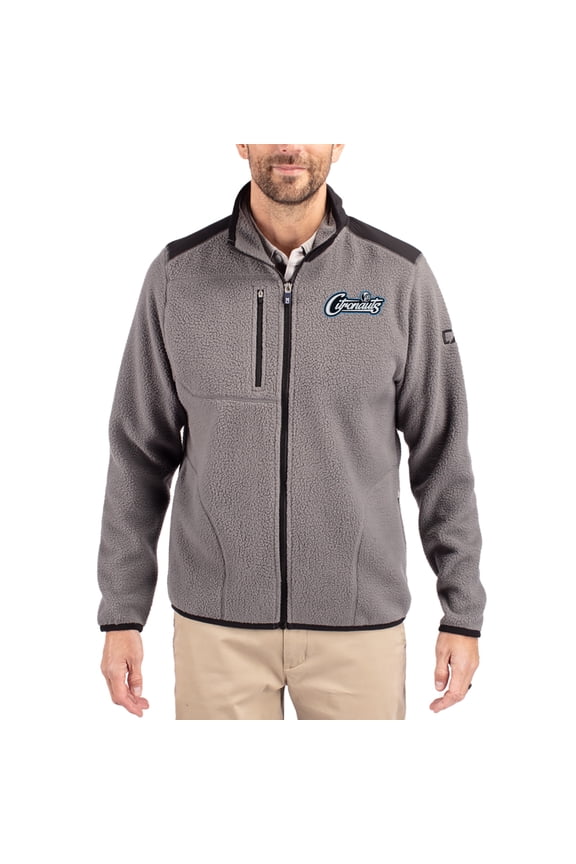 Men's Cutter & Buck Gray UCF Knights Cascade Eco Fleece Full-Zip Jacket